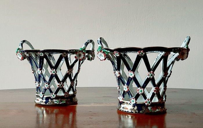 Booths - Pot (2) - Beenderporselein - Paar manden - Silicon, Antiquités & Art, Antiquités | Verre & Cristal