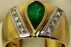 Bague - 18 carats Or blanc, Or jaune - 1.00ct. tw. Émeraude, Nieuw