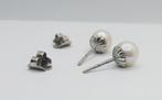 Oorbellen - 19.2 kt. Witgoud Parel, Nieuw