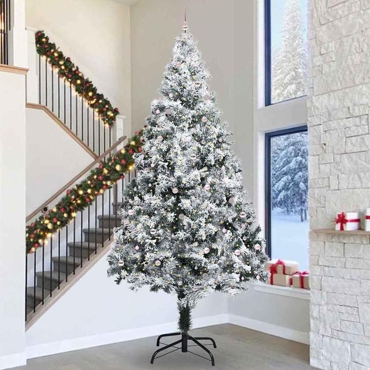 vidaXL Kunstmatige voorverlichte kerstboom met ballenset, Diversen, Kerst, Nieuw, Verzenden