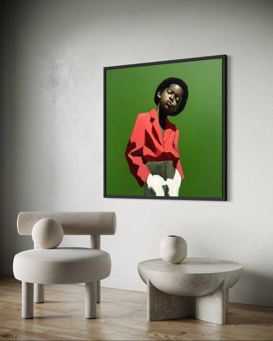 Houessou Koffins Bryan (1999) - La Pose, Antiquités & Art, Art | Peinture | Moderne