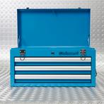 Datona Gereedschapskist met drie lades - blauw - Datona, Doe-het-zelf en Bouw, Gereedschapskisten, Ophalen of Verzenden, Nieuw