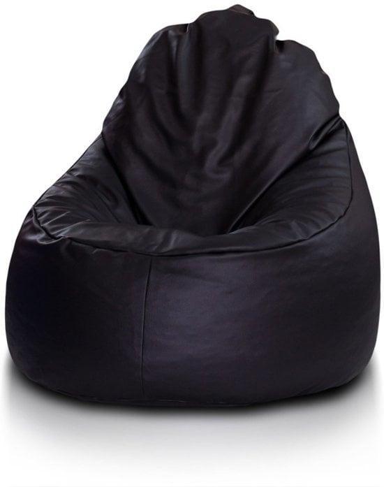 Zitzak beanbag zwart kunstleer - 75x70x30 cm - Loungestoe..., Huis en Inrichting, Zitzakken, Nieuw, Ophalen of Verzenden