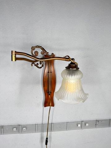 Lamp - Hout, kunststof - Grote vintage jaren 60 schaarlamp