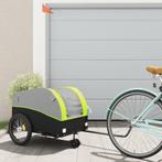 vidaXL Fietstrailer 45 kg ijzer zwart en groen, Fietsen en Brommers, Verzenden, Nieuw