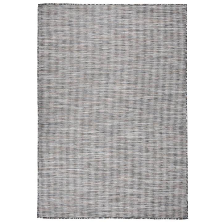 vidaXL Buitenkleed platgeweven 160x230 cm bruin en blauw, Huis en Inrichting, Stoffering | Tapijten en Vloerkleden, Nieuw, Verzenden