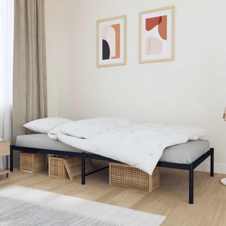 vidaXL Bedframe metaal zwart 90x200 cm, Huis en Inrichting, Slaapkamer | Bedden, Nieuw, Verzenden