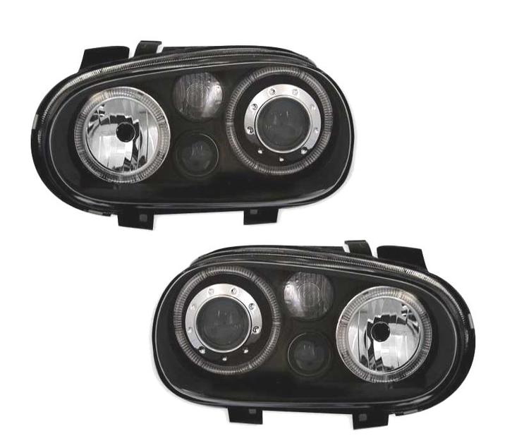 PHARES VOLKSWAGEN VW GOLF 4 LOOK ANGEL EYES R32 FOND NOIR, Autos : Pièces & Accessoires, Éclairage, Envoi