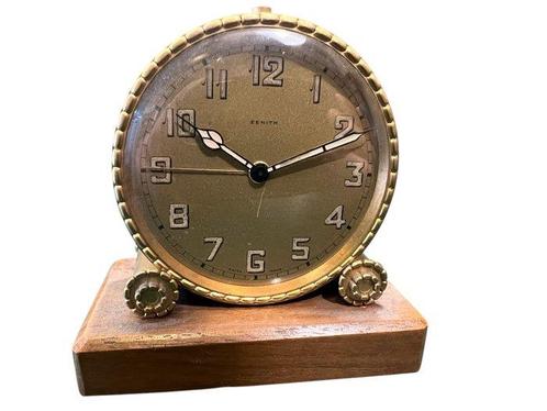 Wekker - Zenith -  Antiek Hout, Messing - 1950-1960, Antiek en Kunst, Antiek | Klokken