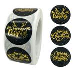 500 Kerst Stickers Op Rol - 2.5cm - Kerststickers -, Verzenden