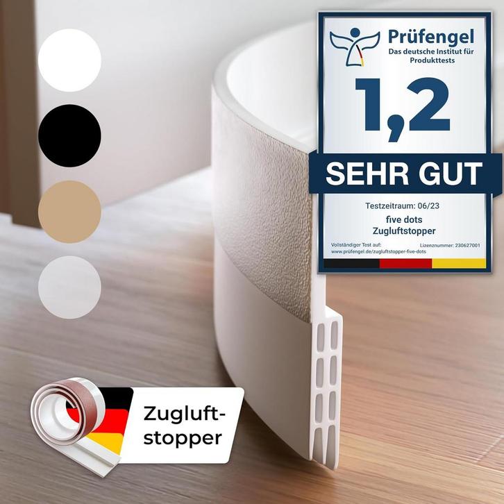 2dekans | five Dots Tochtstrip met Plakrand - silicone pure, Doe-het-zelf en Bouw, Isolatie en Afdichting, Ophalen of Verzenden