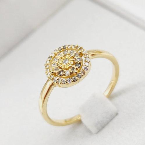 Sans Prix de Réserve - Bague - 14 carats Or jaune -  0.26ct., Handtassen en Accessoires, Ringen