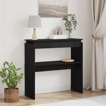 vidaXL Console Tafel Zwart Eiken 80x30x80 cm Gemaakt van, Verzenden