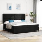 vidaXL Boxspringbed met Matras Zwart 200x200 cm Stof, Huis en Inrichting, Slaapkamer | Bedden, Verzenden, Nieuw