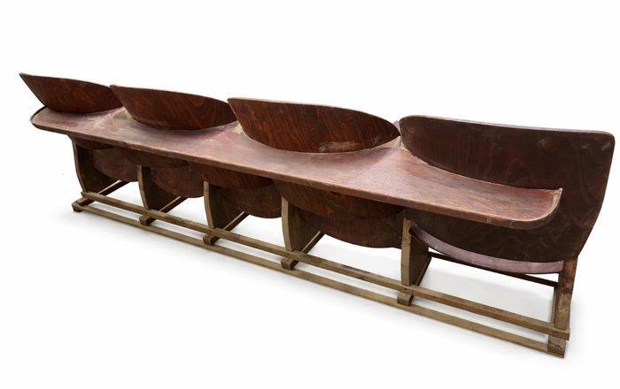 Chaise - Bois, Métal - sièges de cinéma / théâtre, Antiquités & Art, Antiquités | Assiettes décoratives & Carrelages