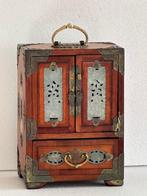 Kast - Hout, koper / brons /messing, Serpentijn / jade ,, Antiek en Kunst