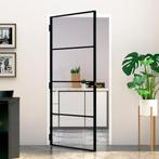 vidaXL Binnendeur 93x201,5 cm gehard glas en aluminium smal, Doe-het-zelf en Bouw, Deuren en Vliegenramen, Verzenden, Nieuw