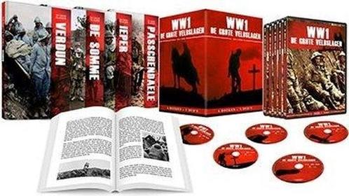 WWI: De Grote Veldslagen (4 boeken - 5 dvds) op dvd, Cd's en Dvd's, Dvd's | Documentaire en Educatief, Nieuw in verpakking, Verzenden