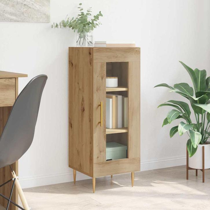 vidaXL Dressoir artisanaal eikenkleurig 34 x 34,5 x 90 cm, Huis en Inrichting, Kasten | Dressoirs, Nieuw, Verzenden