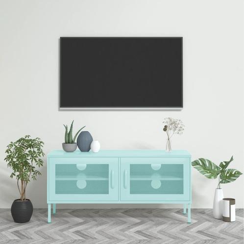 vidaXL Tv-meubel 105x35x50 cm staal mintkleurig, Huis en Inrichting, Kasten |Televisiemeubels, Nieuw, Verzenden