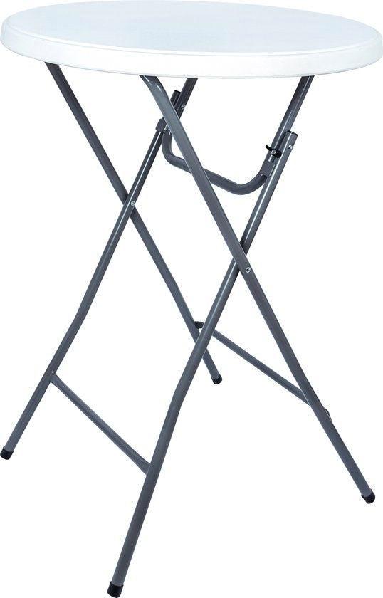 2dekans | BRASQ Statafel Wit/Grijs ø80 x 110 cm - Bartafel -, Huis en Inrichting, Tafels | Bijzettafels, Ophalen of Verzenden