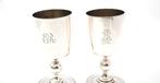 Gobelet (2) - Argent 800 - Paire de goblets en argent, Antiek en Kunst