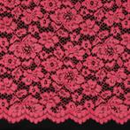 10 meter kant stof - Koraalroze - 100% polyester, 200 cm of meer, Nieuw, 120 cm of meer, Roze