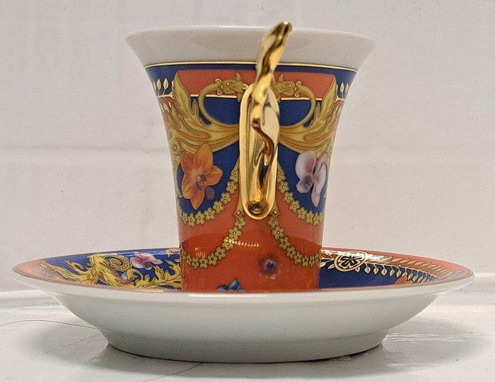 Rosenthal - Versace - Kop en schotel - Versace Primavera, Antiquités & Art, Antiquités | Verre & Cristal