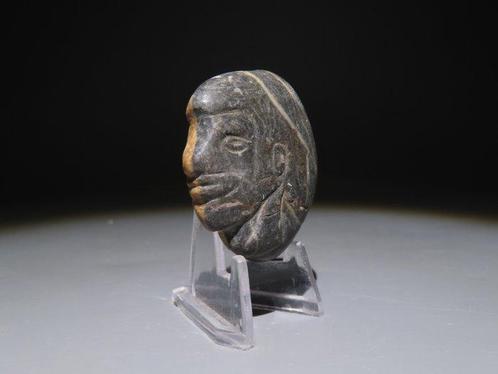 Maya Steen Hoofdfiguur. 300-600 n.Chr. 4 cm hoog. Spaanse, Verzamelen, Mineralen en Fossielen