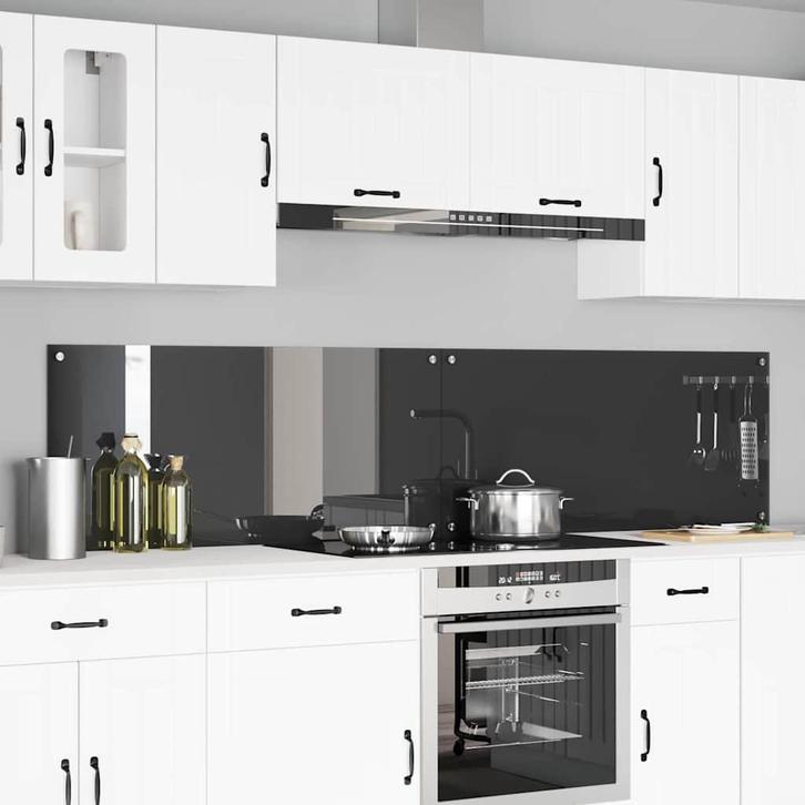 vidaXL Keuken Spatscherm 2 pcs Donkergrijs 110 x 50 cm, Antiek en Kunst, Antiek | Keukengerei, Verzenden