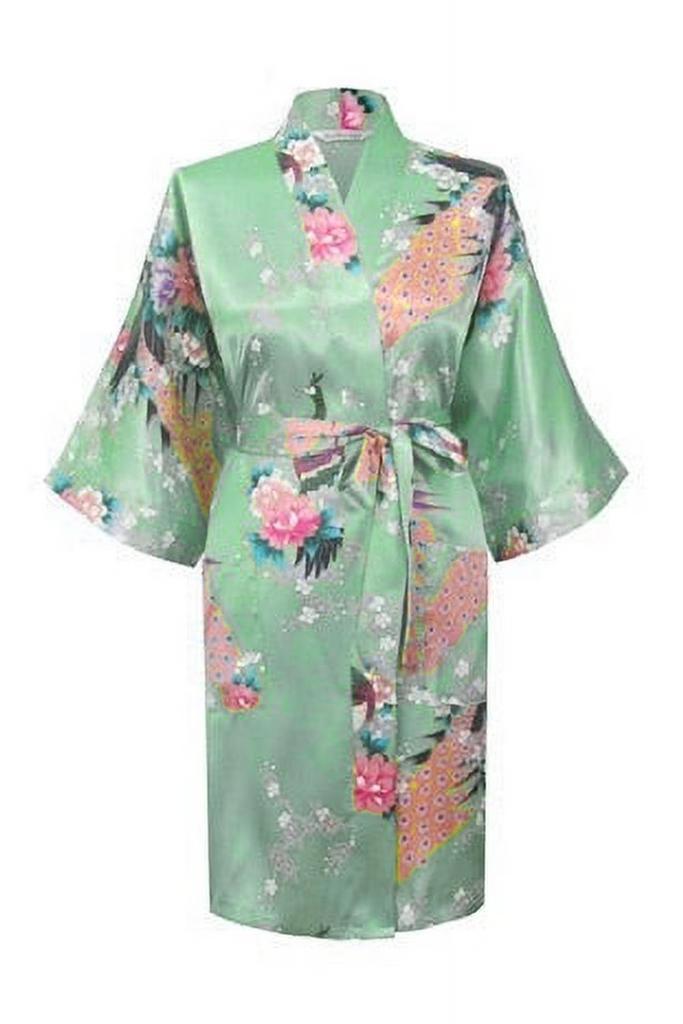 KIMU® Kimono Mintgroen Kort XL-XXL Yukata Satijn Boven de Kn, Kleding | Dames, Carnavalskleding en Feestkleding, Nieuw, Ophalen of Verzenden