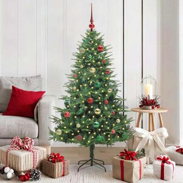 vidaXL Kunstmatige voorverlichte kerstboom met ballenset beschikbaar voor biedingen