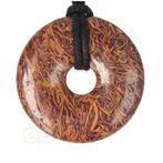 Coquina Jaspis edelstenen donut hanger Nr 12 - Ø4 cm, Verzenden