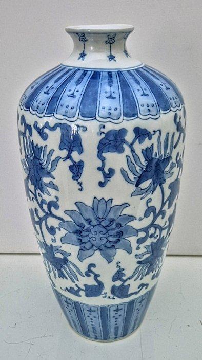 Vase - Chinoiserie luxueuse - Bleu / Blanc - 37 cm - Sans, Antiek en Kunst, Antiek | Glaswerk en Kristal