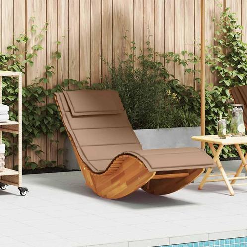 vidaXL Ligbed schommelend met kussen massief acaciahout, Tuin en Terras, Ligbedden, Nieuw, Verzenden