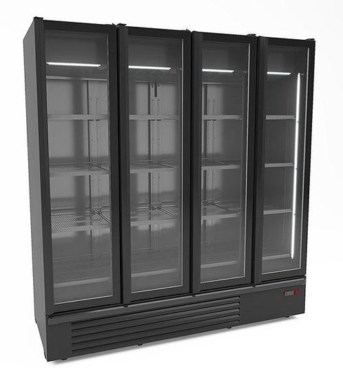 Koelkast 4 Glasdeuren Zwart 1850 liter, Zakelijke goederen, Horeca | Keukenapparatuur, Koelen en Vriezen, Verzenden