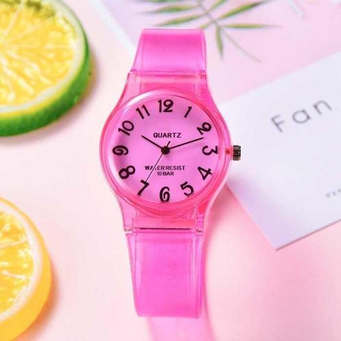 Transparant Candy Jelly Horloge Dames - Waterdicht Siliconen, Handtassen en Accessoires, Smartwatches, Nieuw, Verzenden