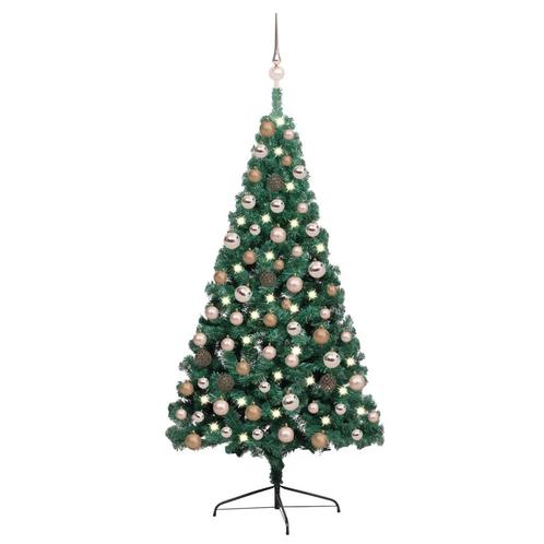 vidaXL Demi-arbre de Noël artificiel pré-éclairé et, Diversen, Kerst, Verzenden