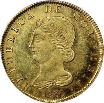 Colombia. 8 Escudos 1830 - PCGS AU55 (Bogotá)