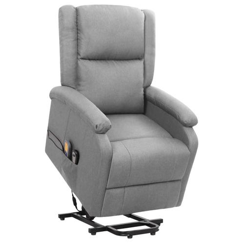 vidaXL Sta-op-massagestoel stof lichtgrijs, Huis en Inrichting, Stoelen, Nieuw, Verzenden