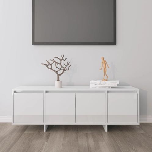 vidaXL Meuble TV Blanc brillant 120x30x40,5 cm Aggloméré, Huis en Inrichting, Kasten |Televisiemeubels, Verzenden