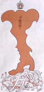 Wat Italië aan zijn laars lapt op spotprent (lijst optie), Antiek en Kunst, Verzenden