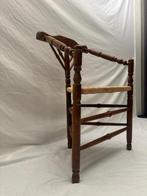 Stoel - Franse Bobbin Hoekstoel met Rieten Afwerking - Hout,, Antiek en Kunst