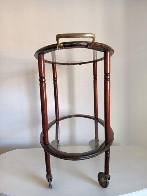 Trolley - Mahonie - Ovaal winkelwagentje van mahonie, Antiek en Kunst, Curiosa en Brocante
