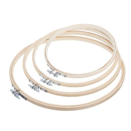 Bamboe ringen borduurringen set van 4 maten met stelschroef, Huis en Inrichting, Woonaccessoires | Kunstplanten en Kunstbloemen