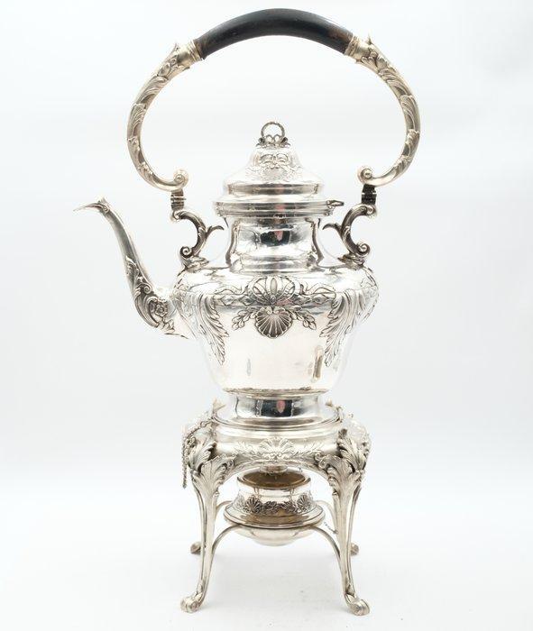 Waterkoker op standaard en brander - .833 zilver - Groot, Antiek en Kunst, Antiek | Zilver en Goud
