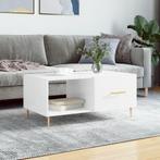 vidaXL Salontafel 90x50x40 cm bewerkt hout hoogglans wit, Huis en Inrichting, Tafels | Salontafels, Verzenden, Nieuw