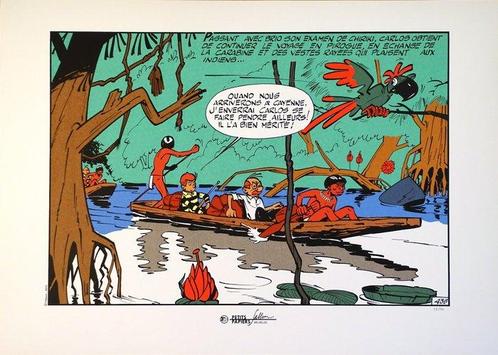 Tillieux, Maurice - 1 Silkscreen - Gil Jourdan - Canoë -, Boeken, Strips | Comics