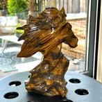 Jaspis Dark Orange Jasper horse - Hoogte: 20 cm - Breedte: 8