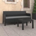 vidaXL 2-delige Loungeset met kussens PP rattan, Tuin en Terras, Tuinsets en Loungesets, Verzenden, Nieuw, Loungeset